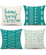 Spring Summer Modern Throw Pillow Covers 18 X 18 Inch Set of 4, Home Swe... - £20.36 GBP