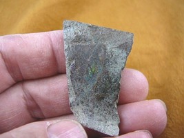 (J-493-2) Green blue orange Ammolite piece fossil shell loose nautilus jewelry - £22.22 GBP