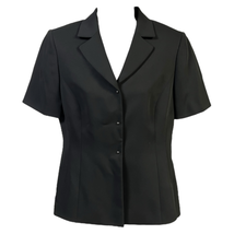 Tahari Arthur S. Levine Womens Black Notch Lapel Short Sleeve Blazer Size 8P - £17.36 GBP