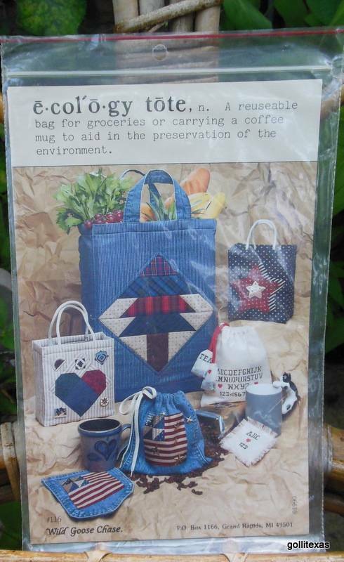 Vintage Pattern E-Eol-O-Gy Totes  New Unused Reusable Different Sizes - $13.27