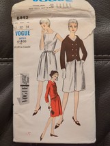 Vogue 6442 Sewing Pattern Knee Length One Piece Dress Size 12 Bust 32 Sp... - $16.14