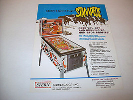 STAMPEDE 1977 ORIGINAL NOS PINBALL MACHINE SALES FLYER Vintage Retro Art... - $27.08