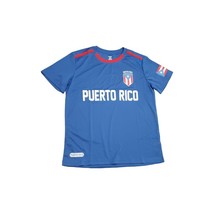 Puerto Rico Men&#39;s National Soccer Team Performance Futbol Shirt Blue Size M - £29.60 GBP