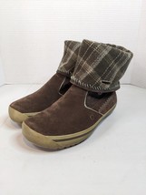 Women&#39;s 9 Timberland Frozen Coast Brown Suede Plaid Wool Fold over Winter Boots - £34.91 GBP