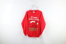 Vintage 90s Streetwear Womens Large Christmas Santa Credit Cards Sweatshirt Red - £30.99 GBP