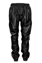 Leather Pants Men Pant Trousers Slim Biker Fit Men&#39;s Jeans Style Real Bl... - £98.30 GBP