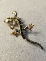Vintage Silver and Gold Tone Enamel Lizard Pin Brooch - £11.85 GBP