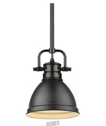Golden Lighting Duncan 1-Light Black Mini-Pendant and Rod with Matte Bla... - $923.07 MXN