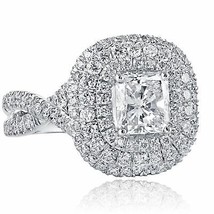 Certifié GIA 2.27 Carats H-SI1 Radiant Fiançailles Diamant Infini Bague 18k Or - £5,564.99 GBP