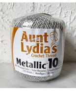 Aunt Lydia&#39;s Metallic Crochet Thread - Size 10 - One Ball Color Silver #... - £4.43 GBP