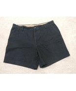 Izod Saltwater Men&#39;s Flat Front Chino Shorts Size 38 Navy 100% Cotton - £15.68 GBP