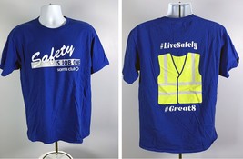 Sam's Club Safety is Job One #Great8 #Livesafely T Shirt Mens Large Blue - £17.37 GBP