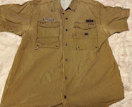 Men’s Columbia PFG  Lsu Tigers Plaid Fishing  Outdoors Large Super Bonehead - $28.04