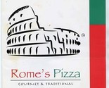 Rome&#39;s Pizza Gourmet Traditional Menu De Zavala Drive Bitters San Antoni... - £11.13 GBP