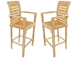 Windsor&#39;s Genuine Grade A Teak St. Moritz Counter Arm Chairs (Set of 2) - £924.27 GBP