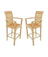 Windsor&#39;s Genuine Grade A Teak St. Moritz Counter Arm Chairs (Set of 2) - £924.91 GBP