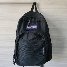 Jansport Unisex Laptop Hiking Backpack Black Vintage 90&#39;s Made USA Mesh ... - £21.69 GBP