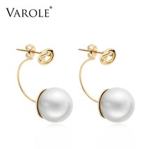 Varole Irregular Natural Freshwater  Earrings Korean Stainless Steel Gold Color  - £17.40 GBP