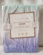 Pottery Barn Teen Surf Dip Dye Ruched Pillow Sham Aqua Purple Standard Nwt #P416 - £13.54 GBP