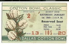 1949 cotton bowl ticket stub SMU Oregon - £301.54 GBP