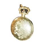 American Eagle Pocket Watch &amp; Chain Gold Tone Watch-It Quartz Needs Battery - $29.05 CAD