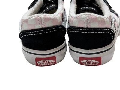Toddler Girl Sz 4 Vans Athletic Shoes Pink Checkered/ Butterflies  EUC Item image 7