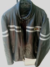 Men&#39;s Leather Cafe Racer Motorcycle Jacket UNIK SZ 42 - £58.57 GBP