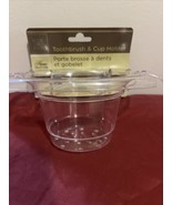 Toothbrush &amp; Cup Holder Clear Plastic W/ Suction Cups - $201.45 MXN