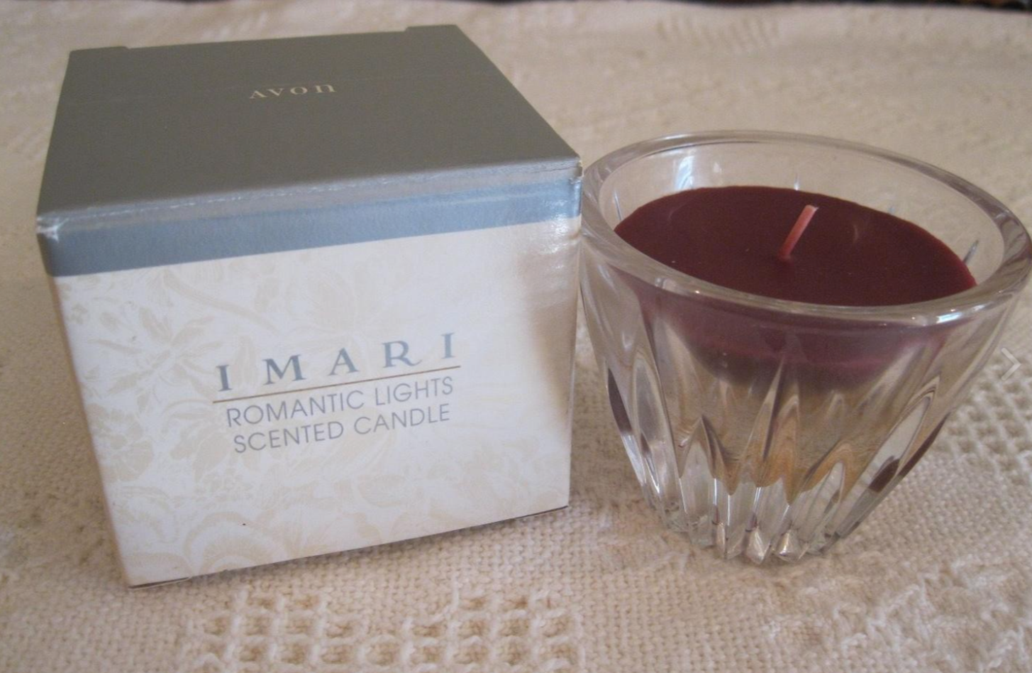 VINTAGE 1994 AVON ROMANTIC LIGHTS IMARI SCENTED CANDLE - NIB SET LOT 2 - $34.64