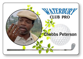 Chubbs Peterson Happy Gilmore Name Badge Prop Halloween Cosplay Pin Back - $15.24