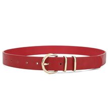 Earnda Women's Faux Leather Waist Belt Red Gold Buckle Large Size L - $71.21 MXN Earnda Women's Faux Leather Waist Belt Red Gold Buckle Large Size L - $71.21 MXN