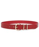 Earnda Women&#39;s Faux Leather Waist Belt Red Gold Buckle Large Size L - €3,32 EUR