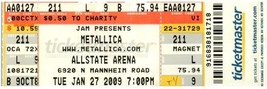 Metallica Concert Ticket January 27 2009 Rosemont Illinois - £19.34 GBP