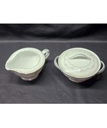 Vintage NORITAKE Creamer &amp; Sugar Bowl With Lid FAIRMONT 6102 Platinum Trim - $29.00