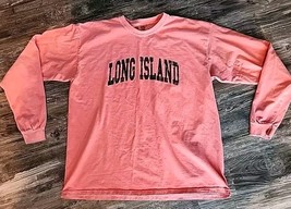 Vintage LONG ISLAND NY XLT Long Sleeve Shirt Heavyweight Comfort Colors ... - $12.12