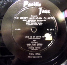 The Gerry Mulligan Quartet-10&quot; LP-1953-VG+ Pacific Jazz PJ LP-5 - £11.87 GBP
