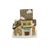 SC Mill Christmas Village Ceramic Piece 4 Inch Brown Holiday Vintage 1992 - £11.66 GBP