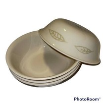 4 Bowls Vintage Corelle Soup Cereal Bowls Textured Leaves by Corning Beige - $792.94 MXN