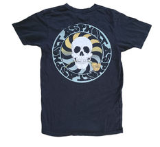 ASPHALT YACHT CLUB T-Shirt Men&#39;s Black Skull Rose Skateboarding Size Sma... - $7.87