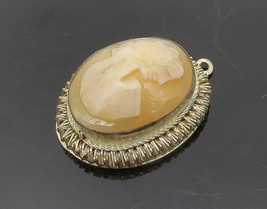 925 Sterling Silver - Vintage Antique Carved Woman Cameo Pendant - PT15383 - £31.34 GBP