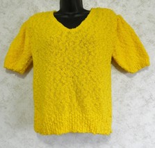 Partners by Mervyn&#39;s Women&#39;s Pull Over Sweater w/ Puffed Sleeves VTG Yellow Med - £13.35 GBP