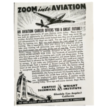 1941 Curtiss Wright Aviation Institute Advertisement Vintage Los Angeles... - $369.57 MXN