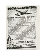1941 Curtiss Wright Aviation Institute Advertisement Vintage Los Angeles... - $366.58 MXN