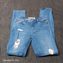 Gap 1969 Jeans Women 25 Regular Real Straight Distressed Stretch Low Ris... - $9.95