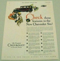 1930 Print Ad The New Chevrolet Six 4-Door Car Chevy Detroit,Michigan - £12.80 GBP