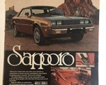 Plymouth Sapporo Car Print Ad vintage pa6 - £6.18 GBP