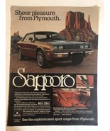 Plymouth Sapporo Car Print Ad vintage pa6 - £6.22 GBP