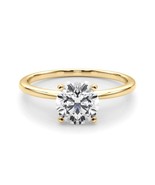14K Yellow Gold Round Cut Lab Grown Diamond Engagement Ring 0.50ctw to 4... - $549.39 CAD+