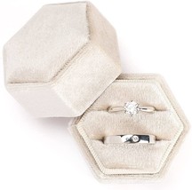 Velvet Jewelry Ring Box, Etercycle Hexagon Premium Gorgeous Vintage Doub... - $23.98