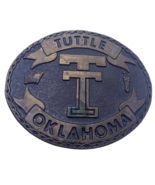 Tuttle Oklahoma OK Belt Buckle Magicast 1970s Brass VERY RARE Western Wear - $151.90 CAD